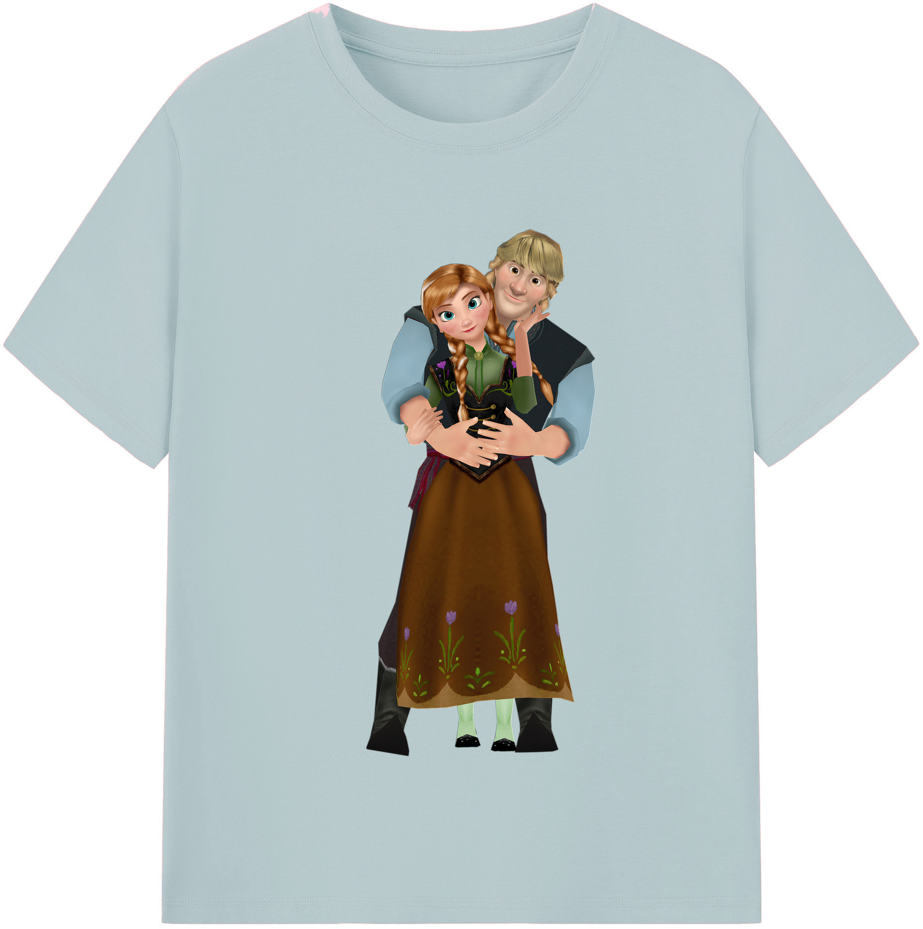 （画像用） アナと雪の女王 アンナ エルサ Frozen Anna Elsa 綿100％半袖Tシャツ（フロントプリント）